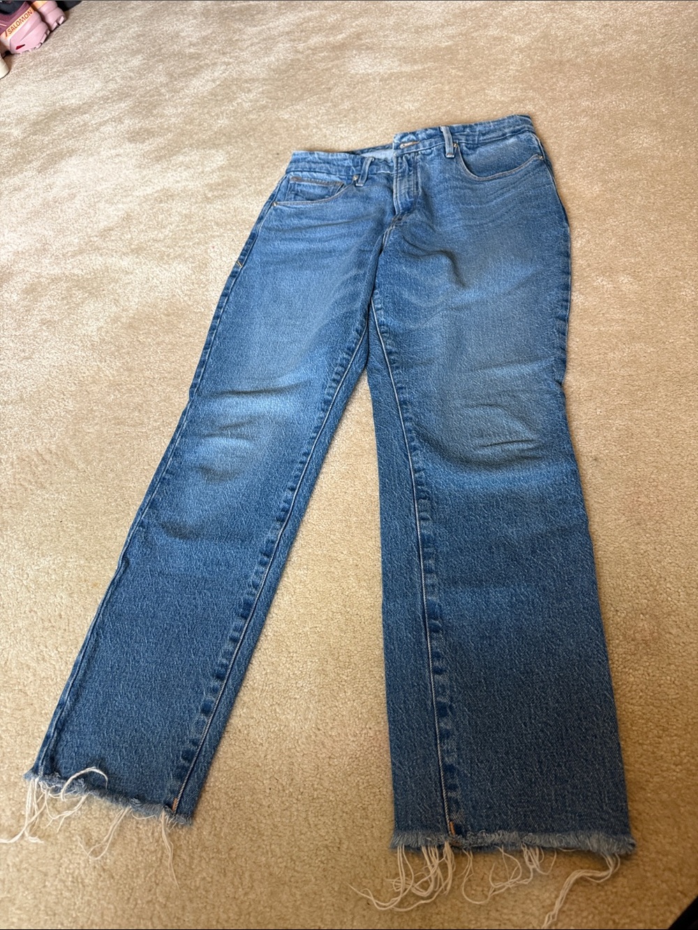Good American Blue Flared Wide-Leg Jeans
